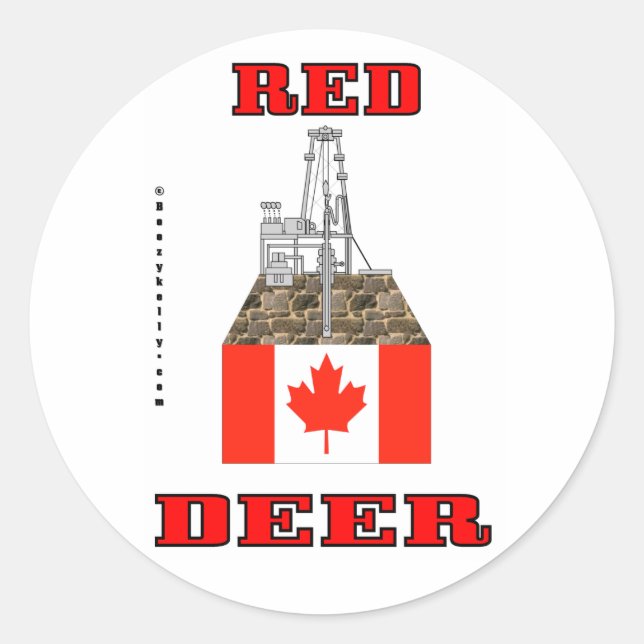 Adesivo Red Deer, Canadá, Oil Rig Sticker (Frente)