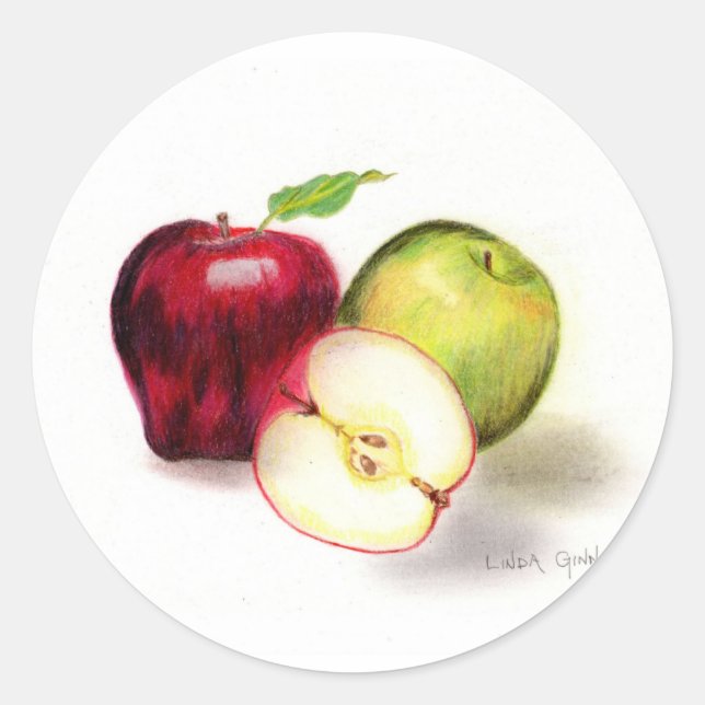 Adesivo Red Delicious e vovó Smith Apple Stickers (Frente)