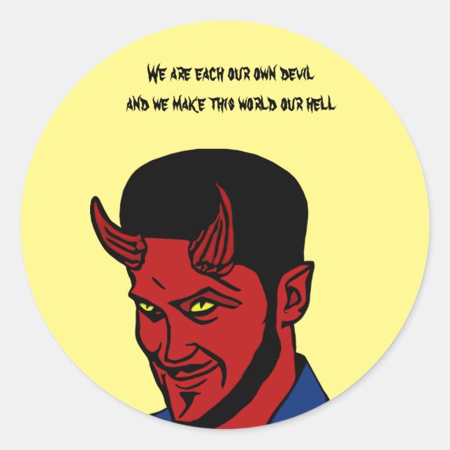 Adesivo Red Devil Demon Man Lucifer Horror Gótico Art (Frente)