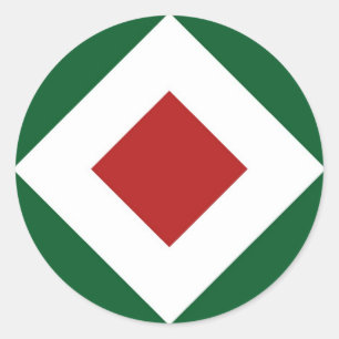 Adesivo Red Diamond, Bold White Border em Verde