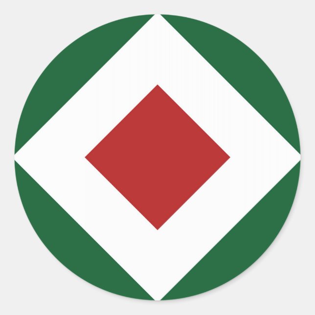 Adesivo Red Diamond, Bold White Border em Verde (Frente)