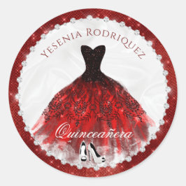 Adesivo Red Diamond Sparkle Glam Quinceañera