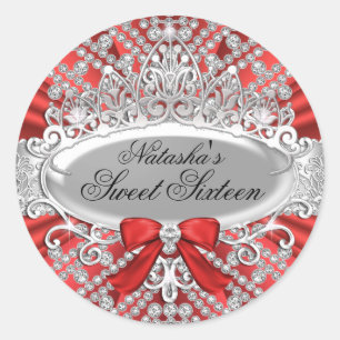 Adesivo Red Diamond & Tiara Sweet 16