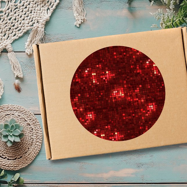 Adesivo Red Disco Style Squares Valentine Pattern (Criador carregado)