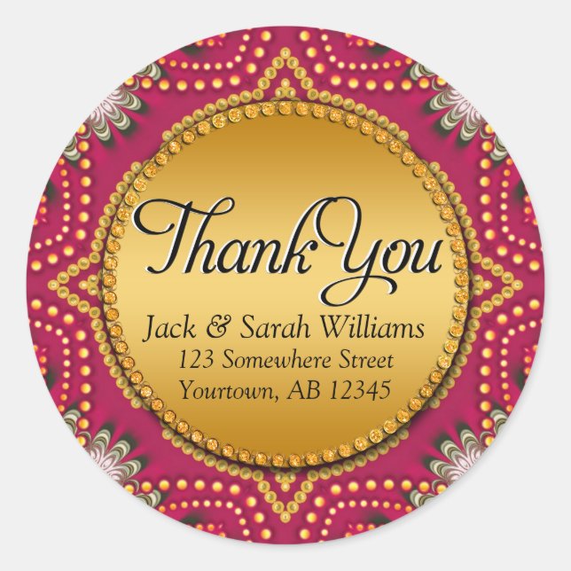 Adesivo Red Dourado Bohemian Obrigado Sticker (Frente)