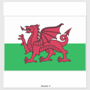Adesivo Red Dragon Celtic Flag & Welsh