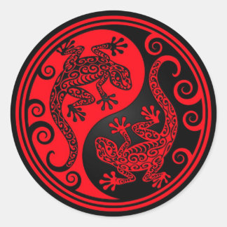 Adesivo Red e Black Yin Yang Lizards
