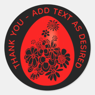 Adesivo Red EGG Party Sticker Red Black Personalizado