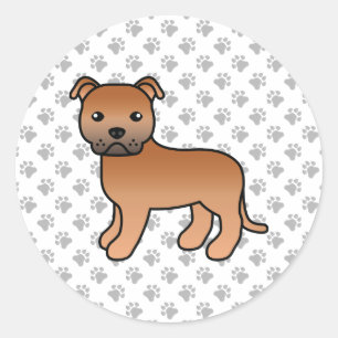 Adesivo Red English Staffordshire Bull Terrier Dog