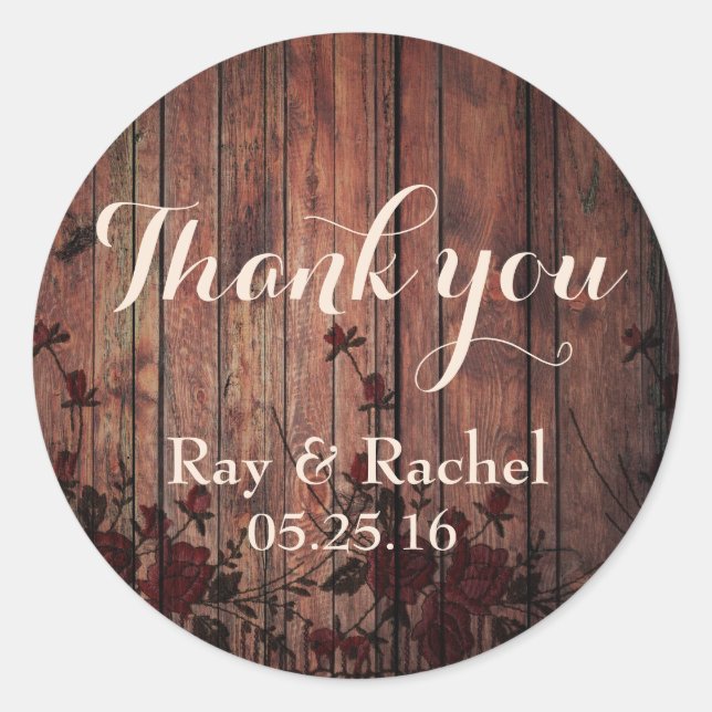 Adesivo Red Faux Lace Floral Obrigado (Frente)