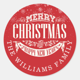 Adesivo Red Felry Christmas e um Feliz ano novo