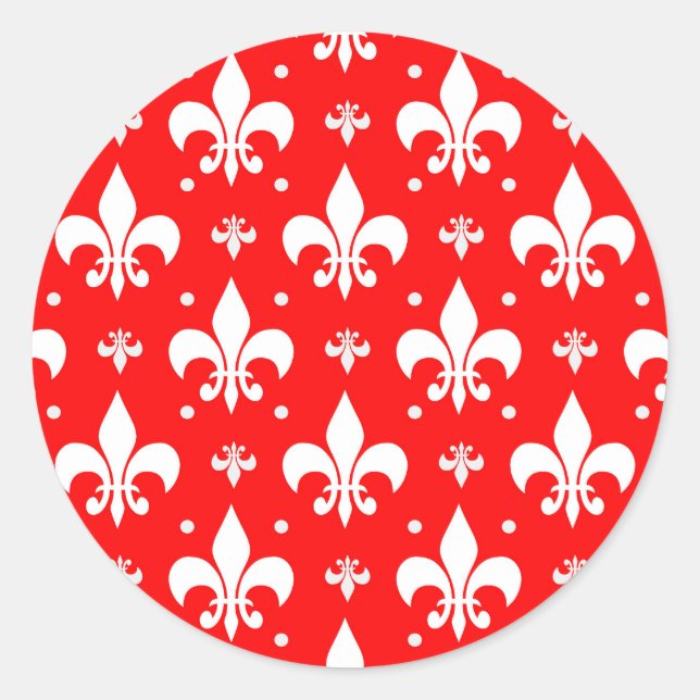Adesivo Red Fleur-de-lis Design (Frente)