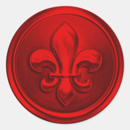 Adesivo Red Fleur de Lis Envelope Seal Emboscada