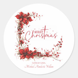 Adesivo Red Floral Christmas Wreath – Elegant Holiday