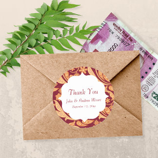 Adesivo Red Floral Henna Wedding Favor