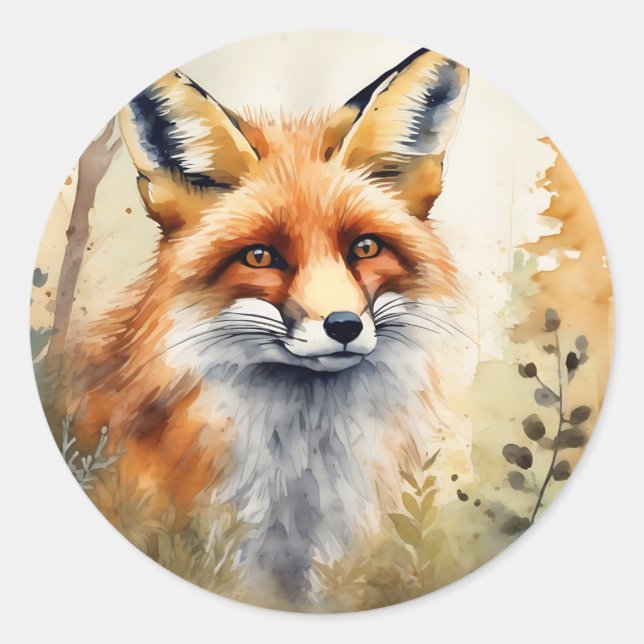 Adesivo Red Fox Watercolor (Frente)
