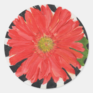 Adesivo Red Gerbera Daisy em Zebra