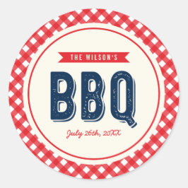 Adesivo Red Gingham e Blue CHURRASCO Party