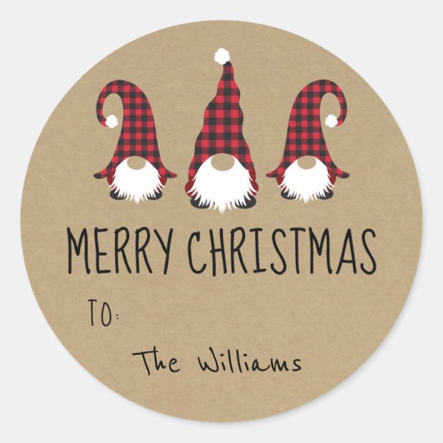 Adesivo Red Gnome Merry Christmas Sticker (Frente)