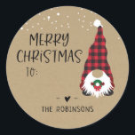 Adesivo Red Gnome Merry Christmas Sticker<br><div class="desc">Red Gnome Merry Christmas Sticker</div>