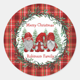 Adesivo Red Gnomos Christmas Holly Berry Wreath
