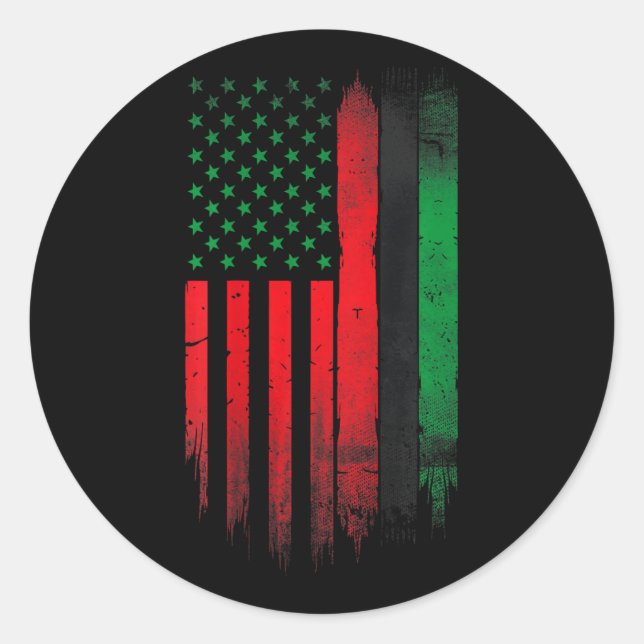 Adesivo Red Green Black History American African Flag (Frente)