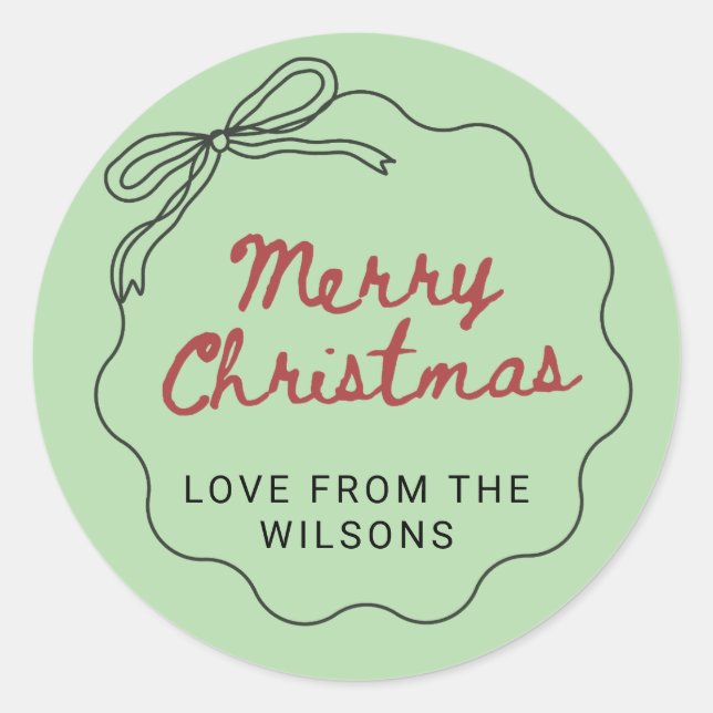 Adesivo Red Green Coquette Retro Bow Christmas Holiday  (Frente)