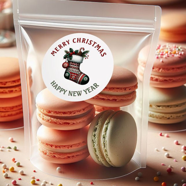 Adesivo Red & Green Holiday Stocking Xmas & New Year (Criador carregado)