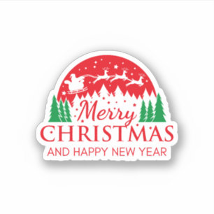 Adesivo Red Green Illustration Feliz Natal