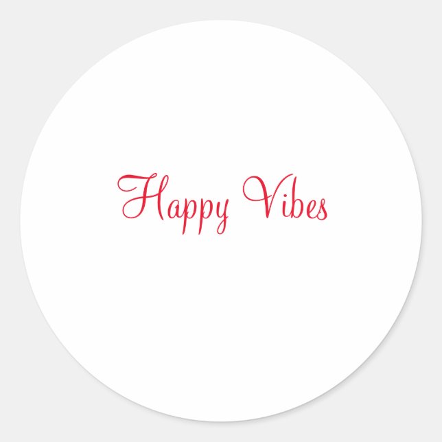 Adesivo Red Happy vibe simples caligrafia mínima (Frente)