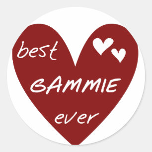 Adesivo Red Heart Best Gammie Ever Camisetas e presentes