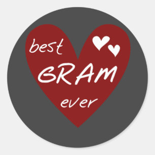 Adesivo Red Heart Best Gram Ever Camisetas e presentes