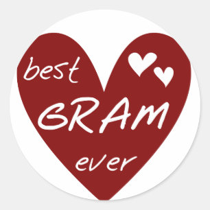 Adesivo Red Heart Best Gram Ever Camisetas e presentes