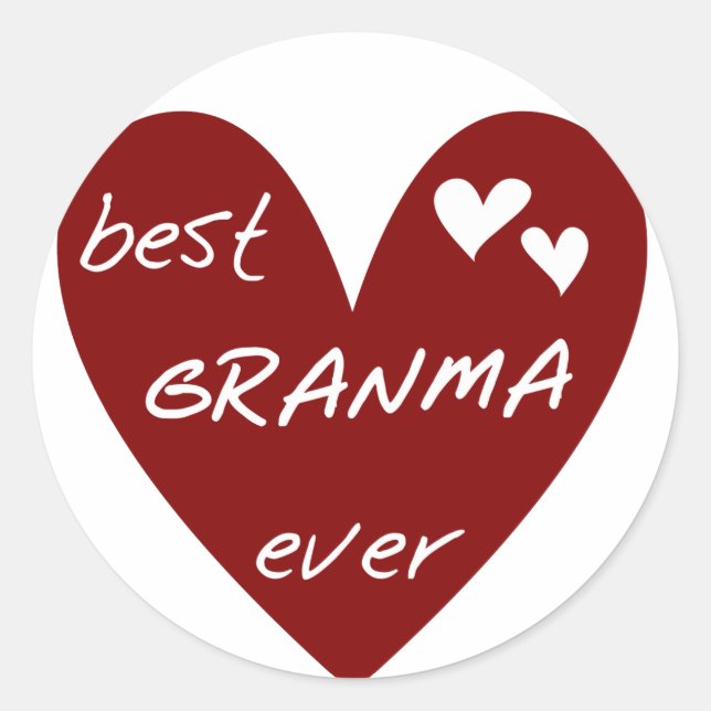 Adesivo Red Heart Best Granma Ever T-shirts e presentes (Frente)