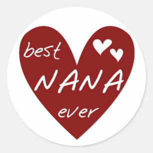 Adesivo Red Heart Best Nana Ever T-shirts e presentes
