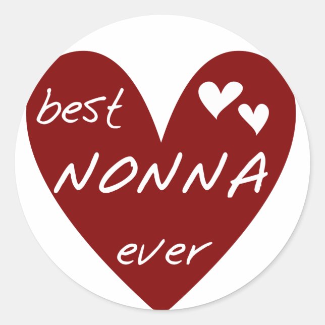 Adesivo Red Heart Best Nonna Ever T-shirts presentes (Frente)
