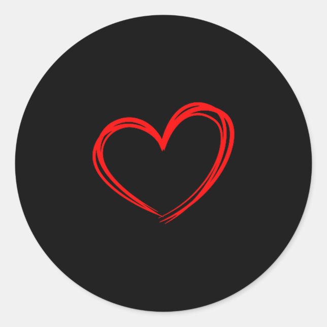 Adesivo Red Heart Cool Love Heart Graphic Valentines Day M (Frente)
