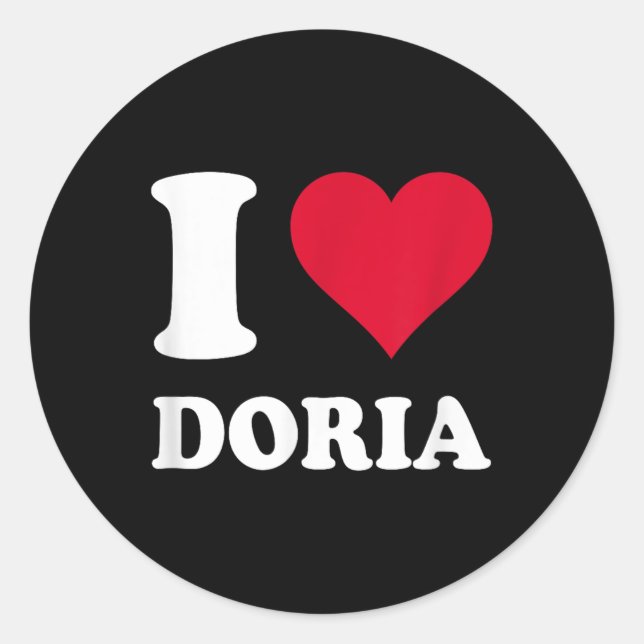 Adesivo Red Heart I Love Doria (Frente)