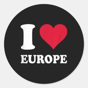 Adesivo Red Heart I Love Europe