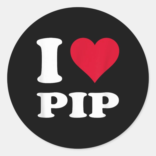 Adesivo Red Heart I Love Pip (Frente)
