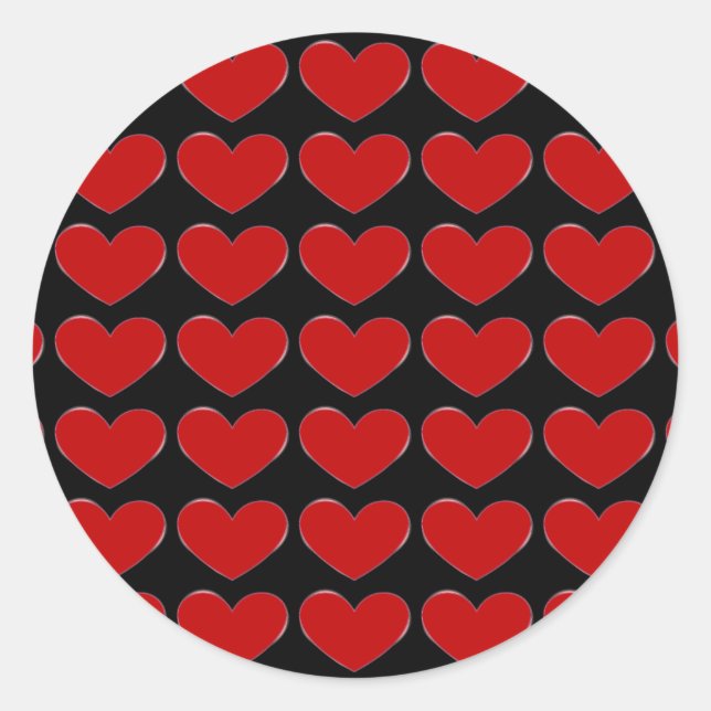 Adesivo Red Hearts Black Background Love Weds (Frente)