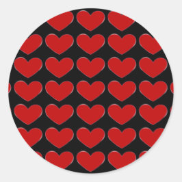 Adesivo Red Hearts Black Background Love Weds