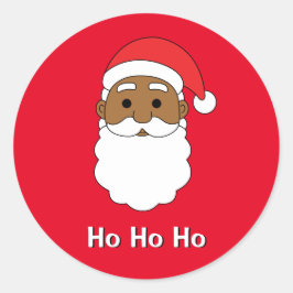 Adesivo Red Ho Ho Ho African American Santa Claus Family