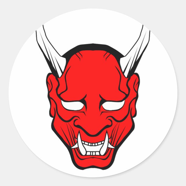 Adesivo Red Japan Hannya Mask (Frente)