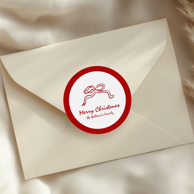 Adesivo Red Knot Modern Christmas (Criador carregado)