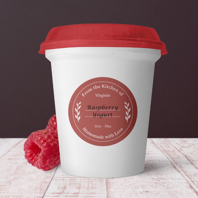 Adesivo Red Kraft & Rustic Feed with Love Label Sticker (Red Kraft & Rustic Made with Love Label Sticker)