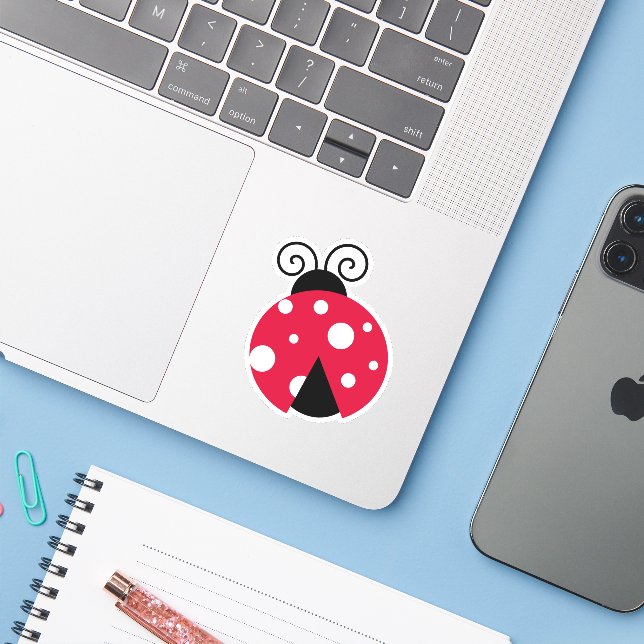 Adesivo Red Ladybug Grande (Notebook com iPhone)
