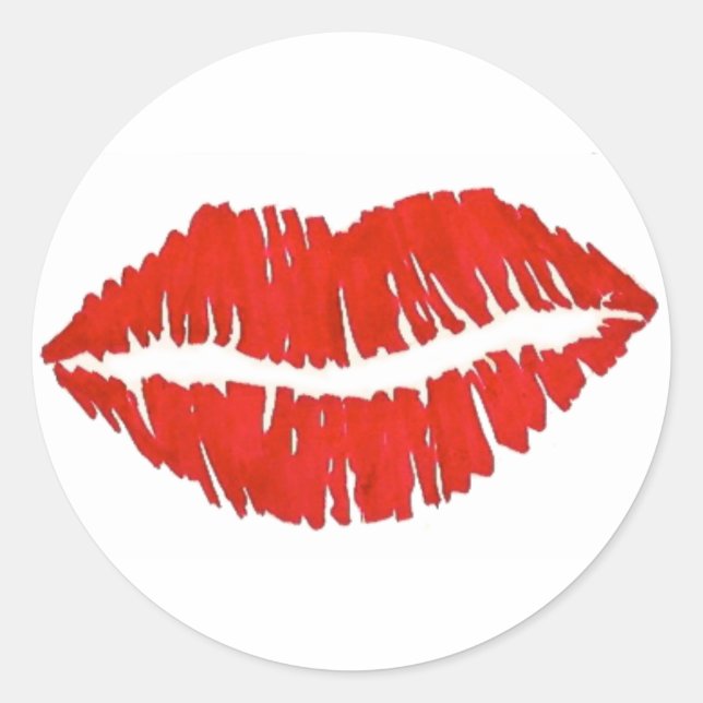 Adesivo Red Lipstick Kiss Dia de os namorados Love (Frente)