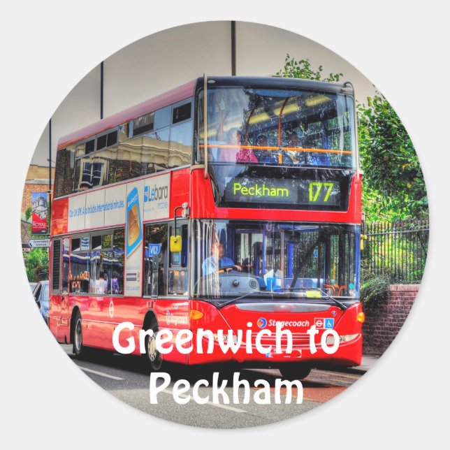 Adesivo Red London Double Decker Bus - Inglaterra, Reino U (Frente)