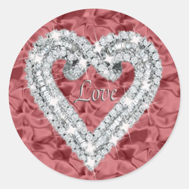 Adesivo Red Love Diamond Hearts Stickers (Frente)